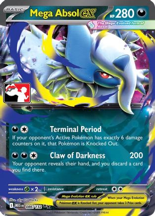 Mega Absol ex 086/132 - Holofoil Prize Pack Series Cards - Double Rare