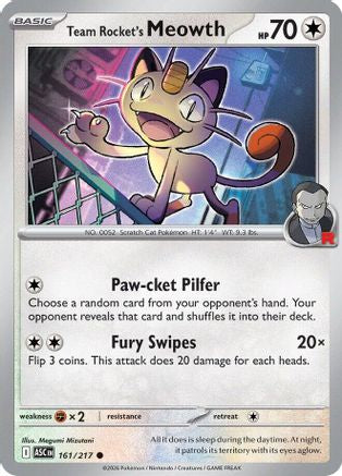 Team Rocket's Meowth 161 - Reverse Holofoil ME Ascended Heroes - Common