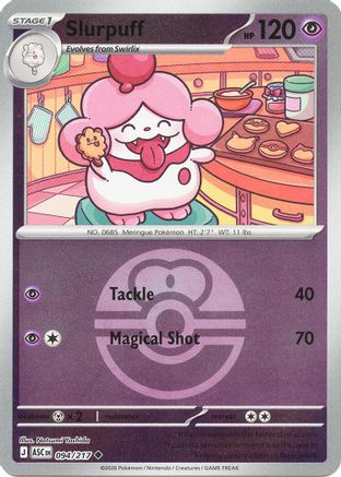 Slurpuff 094/217 - Reverse Holofoil ME Ascended Heroes - Uncommon