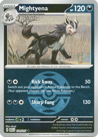 Mightyena 129/217 - Reverse Holofoil ME Ascended Heroes - Uncommon