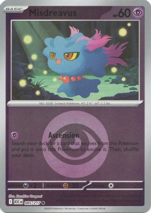 Misdreavus 085/217 - Reverse Holofoil ME Ascended Heroes - Common