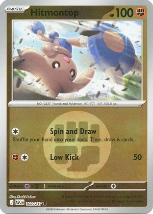 Hitmontop 102/217 - Reverse Holofoil ME Ascended Heroes - Common
