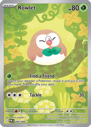 Rowlet 090/088 - Holofoil ME03 Perfect Order - Illustration Rare