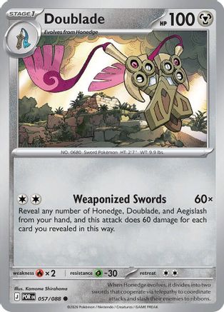 Doublade 057/088 - Reverse Holofoil ME03 Perfect Order - Common