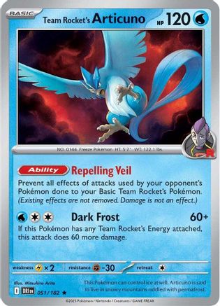 Team Rocket's Articuno 051/182 Deck Exclusives - Rare