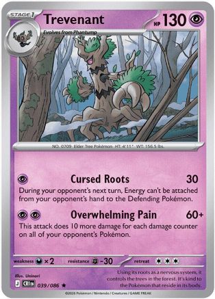 Trevenant 039 - Holofoil ME04 Chaos Rising - Rare