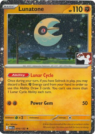 Lunatone 074/132 - Holofoil Prize Pack Series Cards - Rare