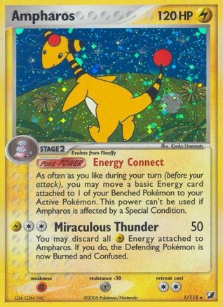 Ampharos - Reverse Holofoil Unseen Forces - Holo Rare