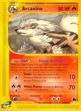Arcanine (3) - Reverse Holofoil Skyridge - Rare