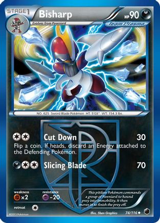 Bisharp (Team Plasma) (74) - Reverse Holofoil Plasma Freeze - Uncommon