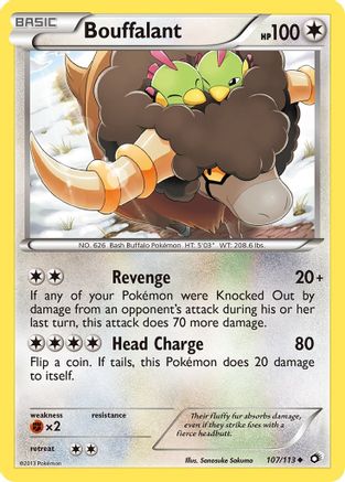 Bouffalant 107/113 - Reverse Holofoil Legendary Treasures - Uncommon