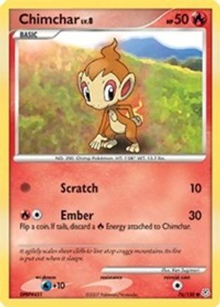 Chimchar 076 - Reverse Holofoil Diamond and Pearl - Common