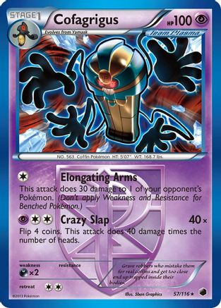 Cofagrigus (Team Plasma) (57) - Reverse Holofoil Plasma Freeze - Rare