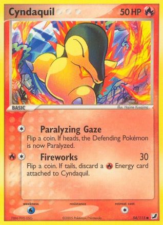 Cyndaquil 054 - Reverse Holofoil Unseen Forces - Common