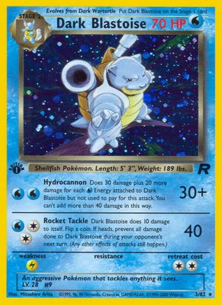 Dark Blastoise (3) 003 - 1st Edition Holofoil Team Rocket - Holo Rare