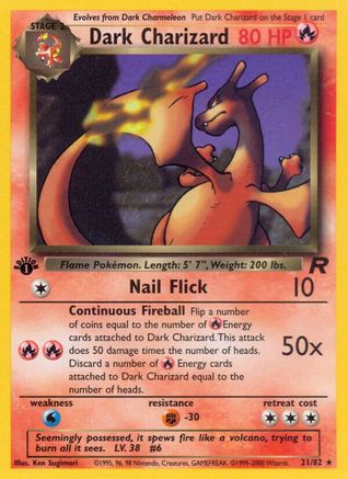 Dark Charizard (21) 021 - 1st Edition Team Rocket - Rare