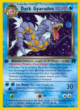 Dark Gyarados (8) 008 - 1st Edition Holofoil Team Rocket - Holo Rare