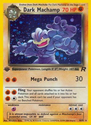 Dark Machamp (10) 010 - 1st Edition Holofoil Team Rocket - Holo Rare