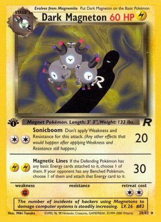 Dark Magneton (28) 028 - 1st Edition Team Rocket - Rare