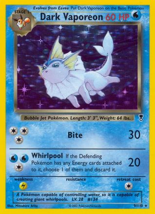 Dark Vaporeon - Holofoil Legendary Collection - Holo Rare
