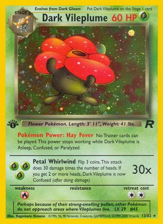 Dark Vileplume (13) 013 - 1st Edition Holofoil Team Rocket - Holo Rare