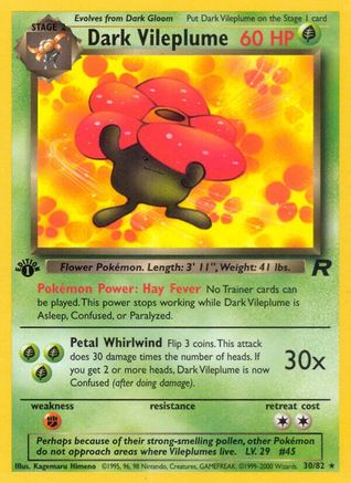 Dark Vileplume (30) 030 - 1st Edition Team Rocket - Rare
