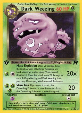 Dark Weezing (31) 031 - 1st Edition Team Rocket - Rare