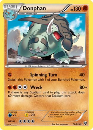 Donphan - Reverse Holofoil Plasma Storm - Uncommon