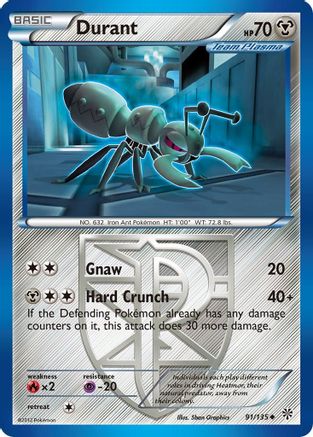 Durant (Team Plasma) (91) 091/135 Plasma Storm - Uncommon