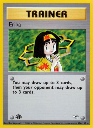 Erika (100) 100 - 1st Edition Gym Heroes - Rare