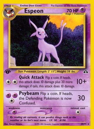Espeon (20) 020 - 1st Edition Neo Discovery - Rare