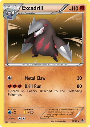 Excadrill (56) 056 - Reverse Holofoil Emerging Powers - Holo Rare