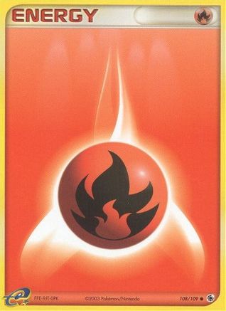 Fire Energy 108 - Reverse Holofoil Ruby and Sapphire - Common