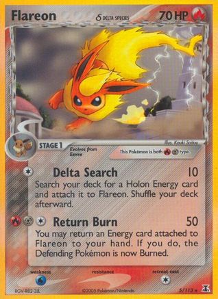 Flareon (Delta Species) 005 - Holofoil Delta Species - Holo Rare