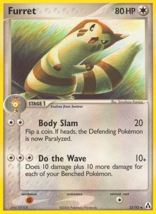 Furret 033/92 - Reverse Holofoil Legend Maker - Uncommon