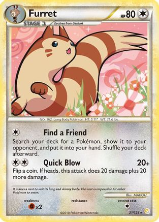Furret 021 - Reverse Holofoil HeartGold SoulSilver - Rare