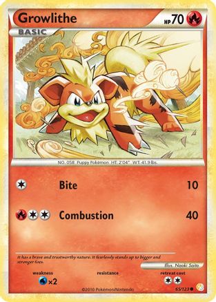 Growlithe 065 - Reverse Holofoil HeartGold SoulSilver - Common