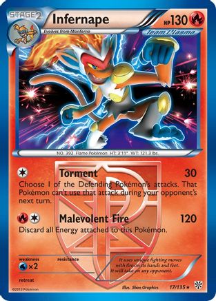 Infernape (Team Plasma) 017/135 - Reverse Holofoil Plasma Storm - Holo Rare
