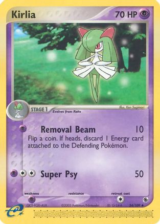 Kirlia - 34/109/109 - Reverse Holofoil Ruby and Sapphire - Uncommon