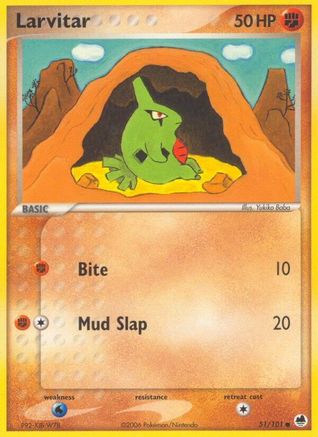 Larvitar 051 - Reverse Holofoil Dragon Frontiers - Common