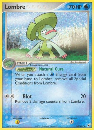Lombre - 034/107/107 - Reverse Holofoil Deoxys - Uncommon