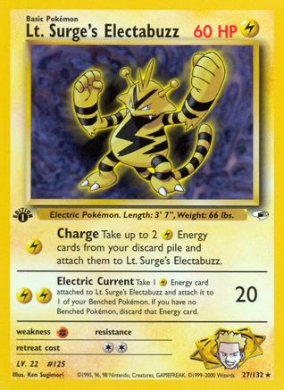 Lt. Surge's Electabuzz (27) 027 - 1st Edition Gym Heroes - Rare