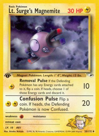 Lt. Surge's Magnemite (50) 050 - 1st Edition Gym Heroes - Uncommon