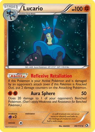 Lucario 080 - Reverse Holofoil Legendary Treasures - Holo Rare
