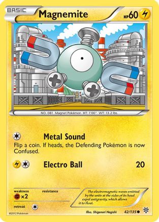 Magnemite (42) 042 - Reverse Holofoil Plasma Storm - Common