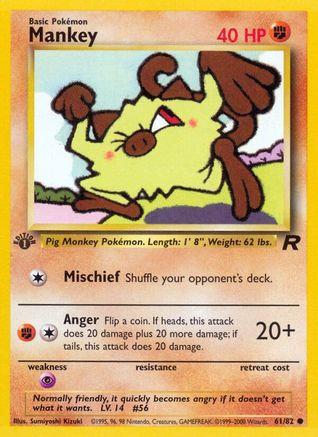 Mankey 061 - 1st Edition Team Rocket - Common