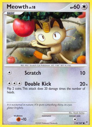 Meowth 114 - Reverse Holofoil Supreme Victors - Common