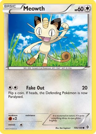 Meowth - Reverse Holofoil Boundaries Crossed - Common