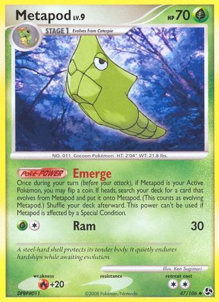 Metapod - Reverse Holofoil Great Encounters - Uncommon