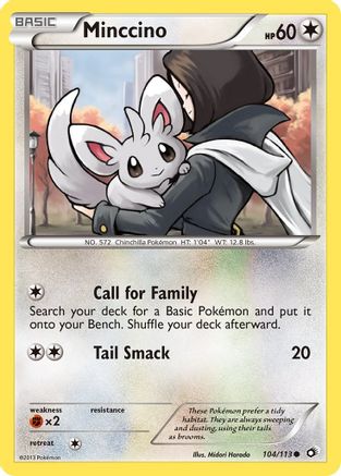 Minccino 104 - Reverse Holofoil Legendary Treasures - Common